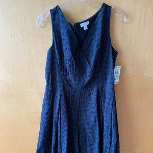 BRAND NEW CHARTER CLUB BLACK SOMERSET GARDEN COTTON DRESS